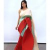 hypnotic-blue-red-color-pleating-work-with-digital-printed-saree