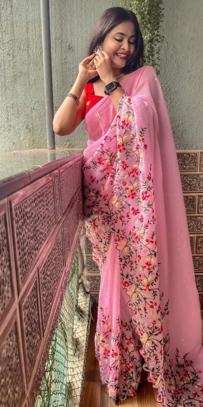 womens-pretty-pink-color-sequence-with-embroidery-work-saree