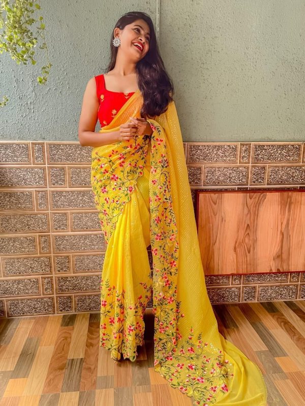 womens-pretty-yellow-color-sequence-with-embroidery-work-saree