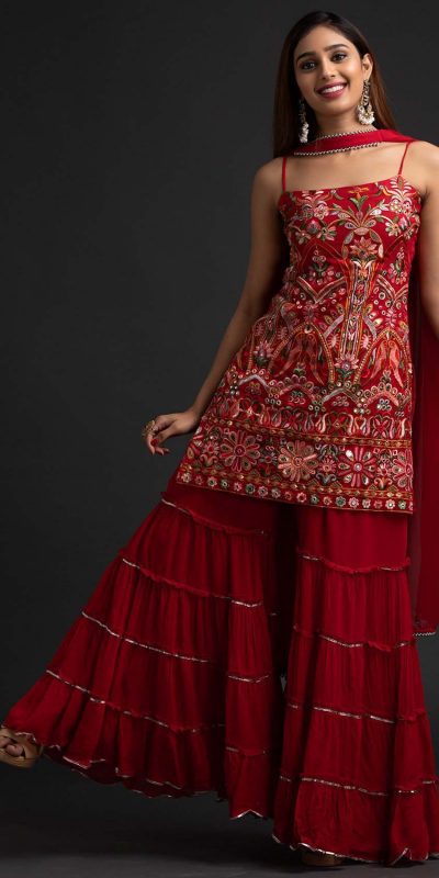 magnificent-red-colour-georgette-with-real-mirror-work-sharara