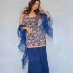 amiable-jasmin-bhasin-in-latest-blue-color-party-wear-sharara-suit
