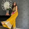Yellow Jumpsuit with Sequin Work