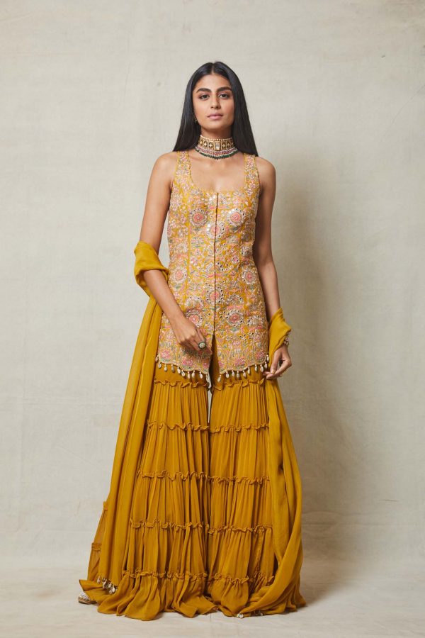marvelous-womens-yellow-color-trendy-mirror-work-sharara-suit