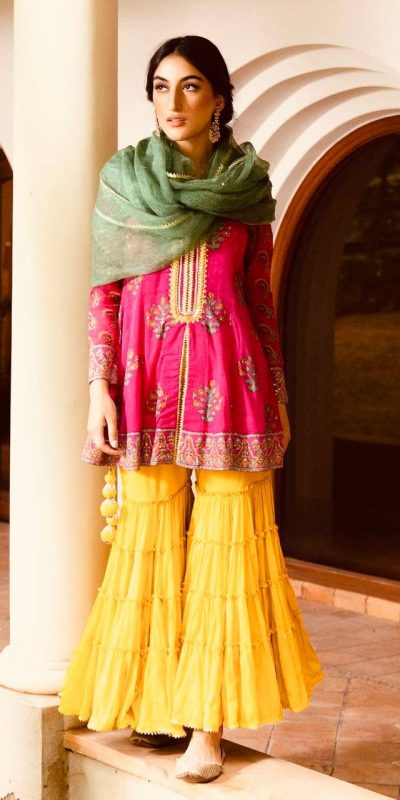 pleasant-pink-yellow-color-soft-silk-real-mirror-work-sharara-suit