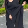 Black Pleated Saree