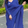 Blue Pleated Saree