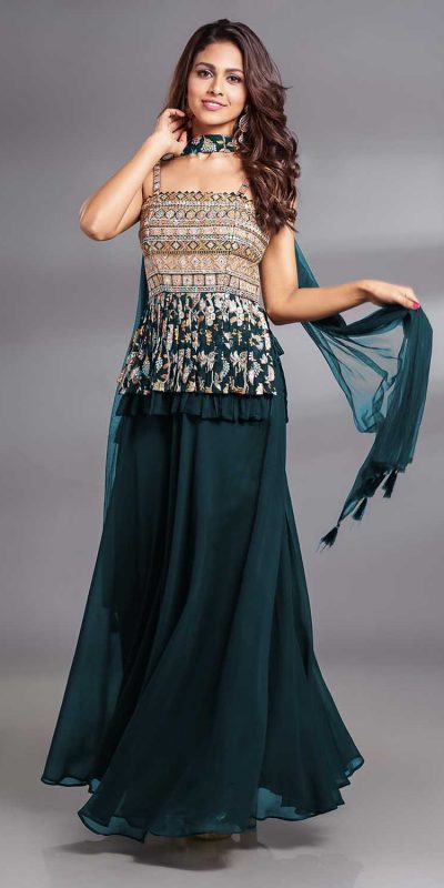 ecstatic-peacock-blue-color-embroidery-work-trendy-sharara-suit