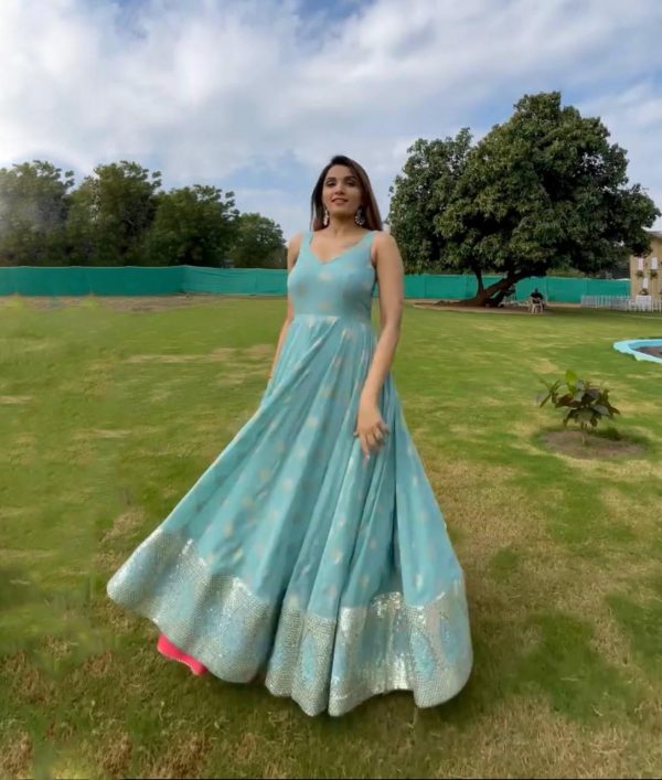 elegant-skyblue-colour-partywear-georgette-with-sequence-work-gown