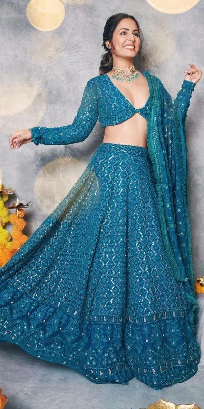 gorgeous-hina-khan-in-peacock-blue-color-heavy-embroidery-lehenga