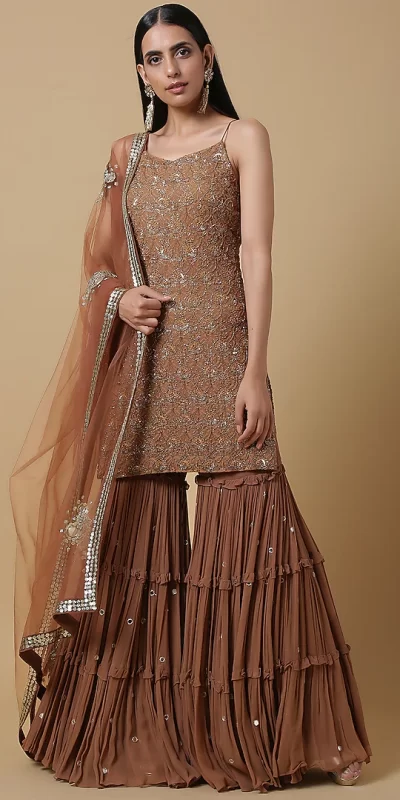 heavy-bridal-brown-color-sequence-work-party-wear-sharara-suit