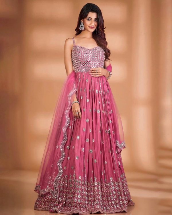 aglow-pink-color-party-wear-heavy-sequence-work-gown