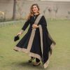 black-color-function-wear-georgette-silk-embroidered-work-kurti-with-dupatta