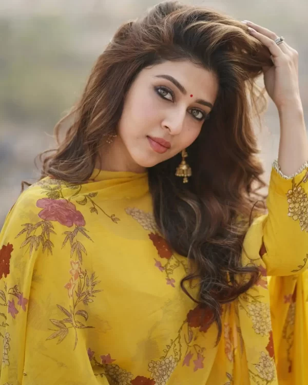 casual-wear-yellow-gown-with-beautiful-digital-print-on-georgette