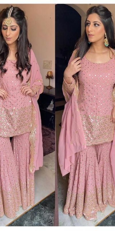 latest-new-design-pink-color-georgette-and-embroidery-work-sharara