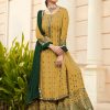 yellow-georgette-embroidered-sharara-suit-with-real-mirror-work