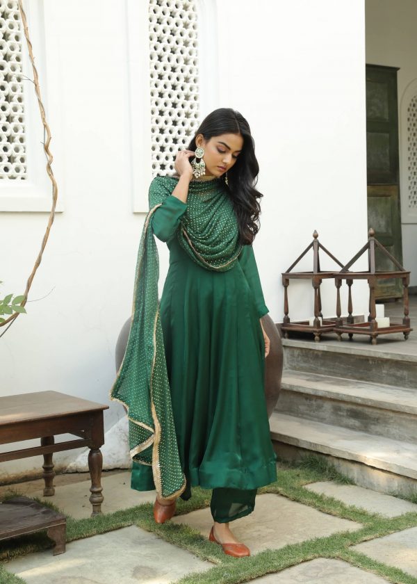 amazing-green-color-georgette-casual-wear-gown
