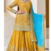 yellow-georgette-sharara-with-sequins-embroidery-work