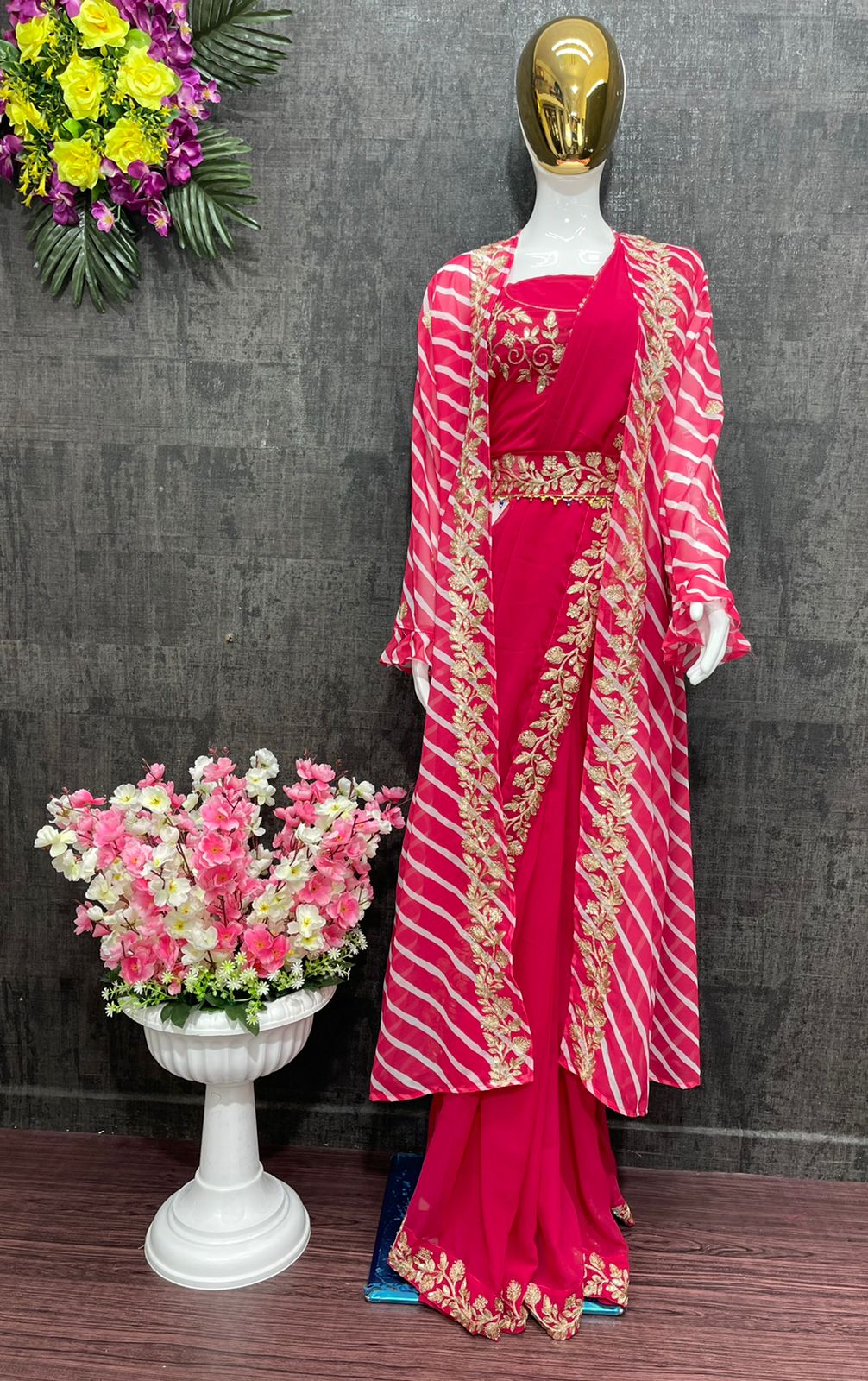 new-party-wear-pink-color-chine-sequence-work-saree