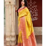 elegant-yellow-color-banarasi-with-soft-lichi-silk-wedding-saree