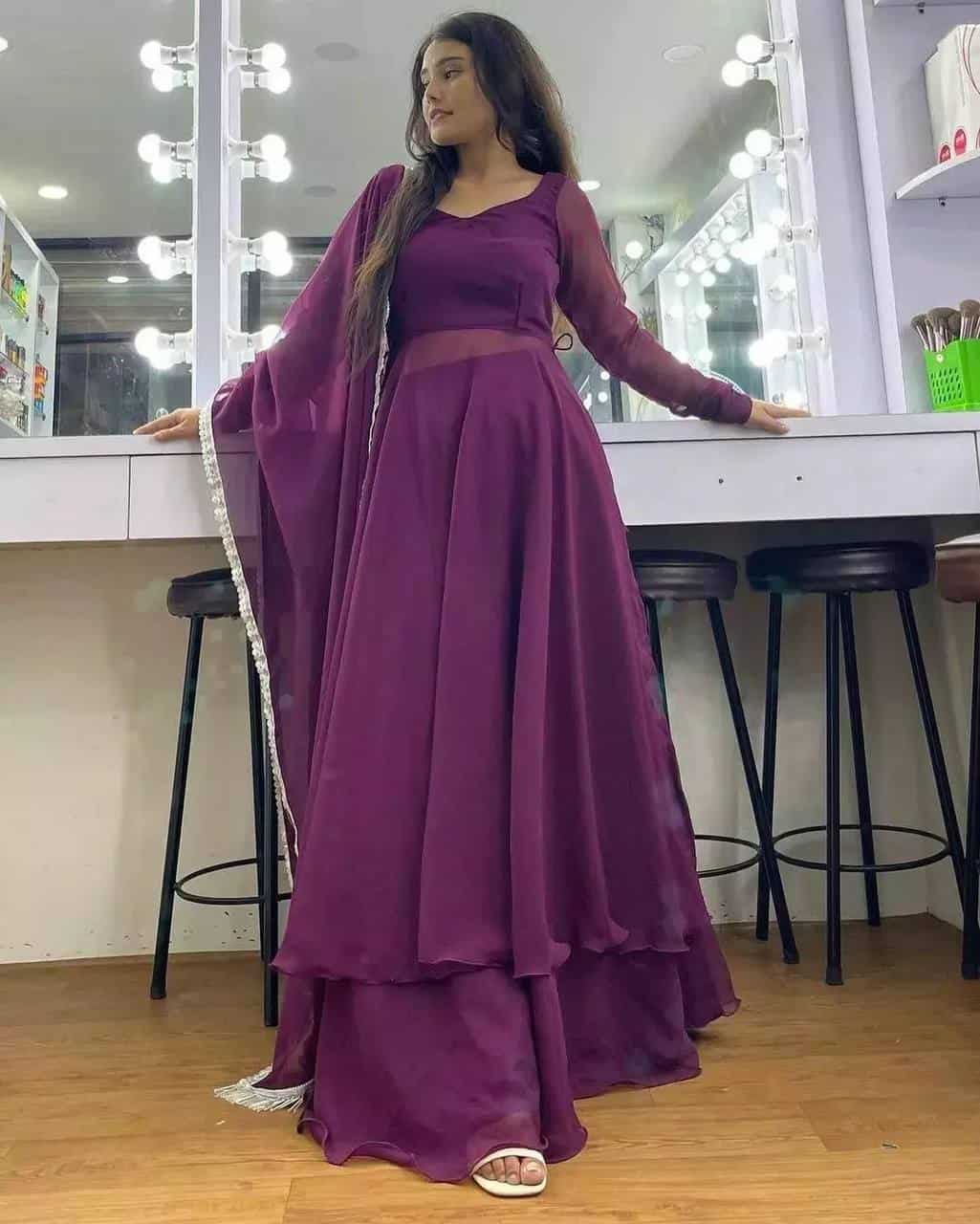 Deep Purple Lucknowi Zari Heavy Designer Work Anarkali Gown Suit - Indian  Heavy Anarkali Lehenga Gowns Sharara Sarees Pakistani Dresses in  USA/UK/Canada/UAE - IndiaBoulevard