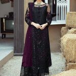 New Exclusive Black & Purple Faux Georgette Salwar Suit