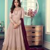 Peach Gown Georgette with Embroidery Work