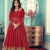 Red Gown Georgette with Embroidery Work