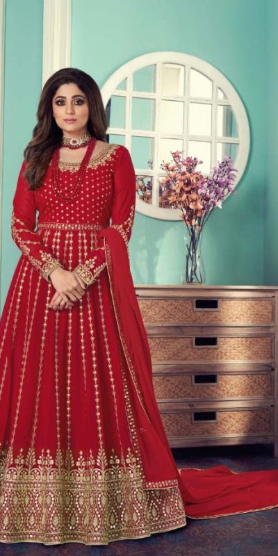 adorable-red-color-gown-georgette-with-embroidery-work