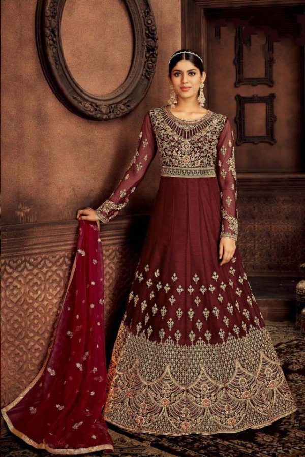 beautiful-maroon-color-heavy-faux-georgette-gown