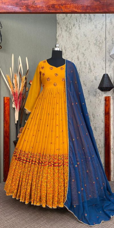 exclusive-fancy-yellow-color-multi-thread-embroidery-work-gown