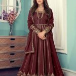 gorgeous-maroon-color-georgette-with-sequence-work-gown