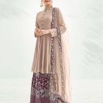 latest-brown-color-georgette-with-embroidery-work-sharara-suit