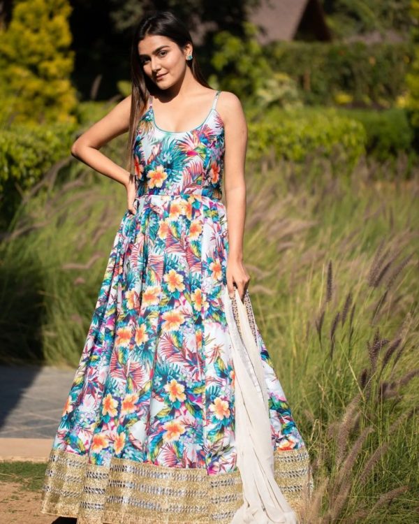 the-simple-shiny-sky-blue-color-digital-printed-gown