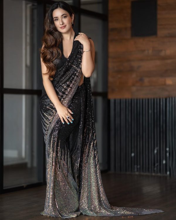 attractive-black-color-georgette-with-sequence-work-saree