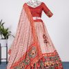 Orange Silk with Heavy Tassels Lehenga Choli