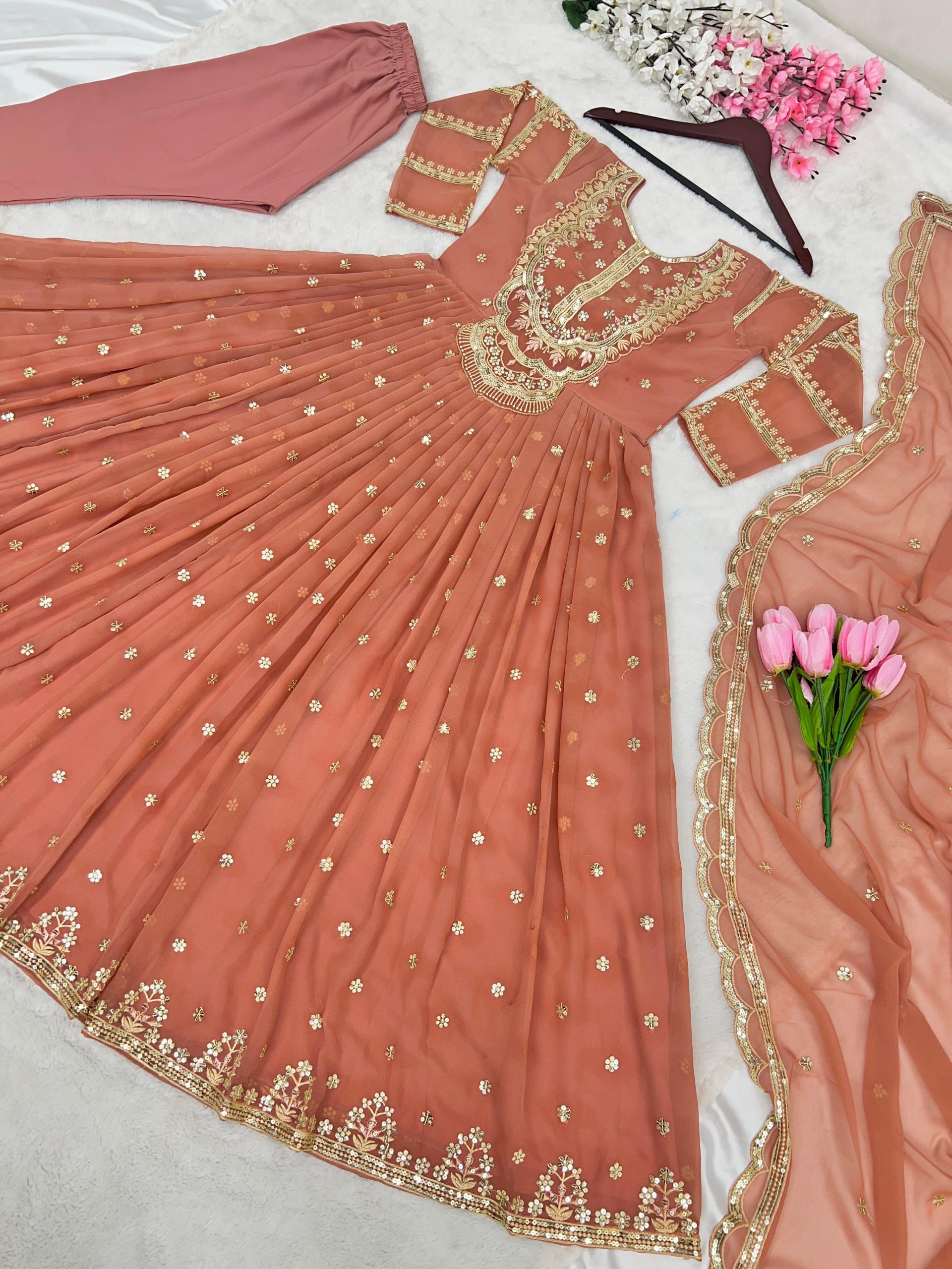 Buy Peach Color Dress For Women Elegant online | Lazada.com.ph