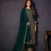 Green Heavy Rangoli with Coding Sequence Embroidery Work Salwar Suit