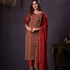 Red Heavy Rangoli with Coding Sequence Embroidery Work Salwar Suit