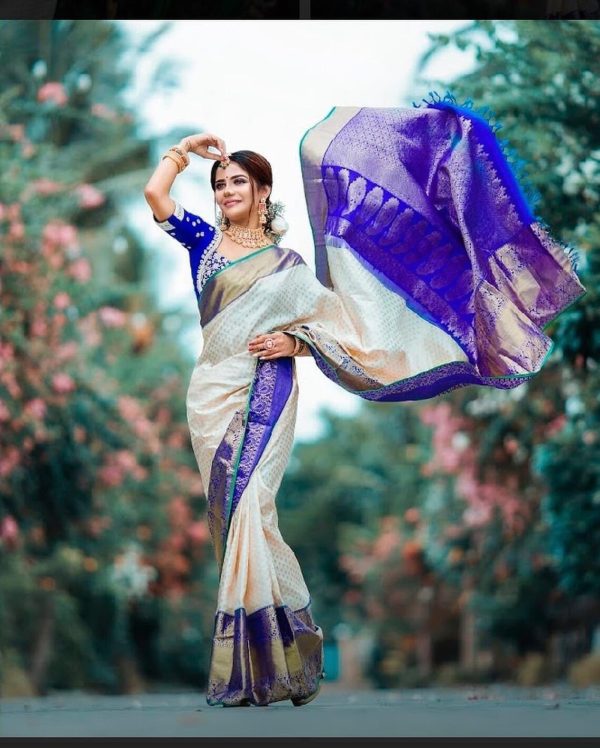 beauteous-cream-color-soft-lichi-silk-with-jacquard-work-wedding-saree