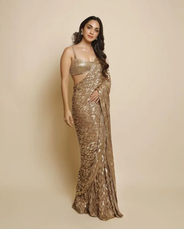 BT 341 Peach  Georgette Sequence Work Blouse : banglory Silk Party Wear,Traditional Wear, Wedding Wear, Events Etc.@1849/- | Sarees, Bollywood Sarees, Creative Sarees, Designer Sarees, Ethnic Saree, Modern Digital sarees, Party Wear Sarees