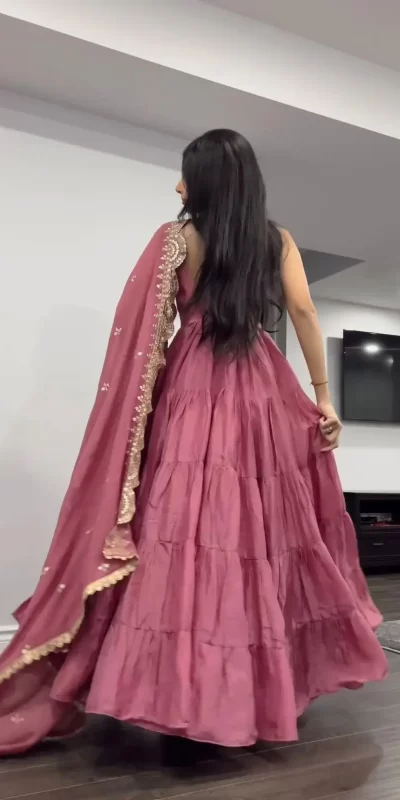 ZSR 5547 Pink Color Gown : Fox Georgette Work : Embroidery Sequence Work Inner : Micro Cotton Traditional Wear, Wedding, Festive, Events. @2599/- | Gowns, Bollywood Gowns, Creative Gowns, Designer Gowns, Embroidered Gowns, Party Wear Gowns