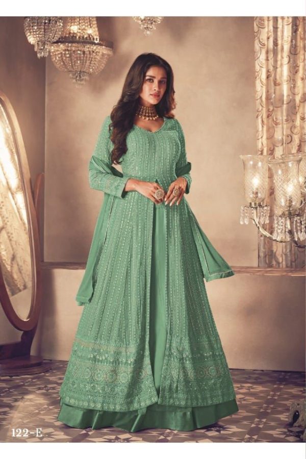 Glamorous Green Color Heavy Georgette with Santoon And Embroidery Designer Work Suit
