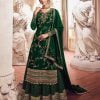 Green Georgette Embroidery Sequence Sharara Suit