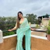 Sky Blue Georgette Sequence Saree