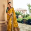 Yellow Georgette Lace Saree