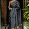 Grey Soft Silk Jacquard Work Fancy Saree