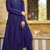 Navy Blue Heavy Rayon Schiffli Work Kurti