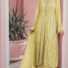 Latest Yellow Color Georgette Embroidered Straight Pakistani Salwar Suit