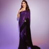 Purple Georgette Sequence Embroidery Work Saree