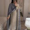 Pretty White Color Sequence Work Salwar Suit With Violet Dupatta